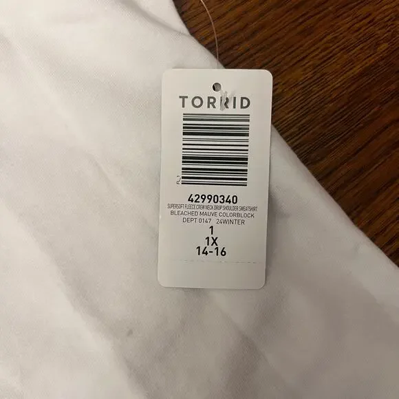 NWT TORRID Super Soft Fleece Crew Neck Drop Shoulder  Sweatshirt Plus Size 1 - Picture 7 of 12